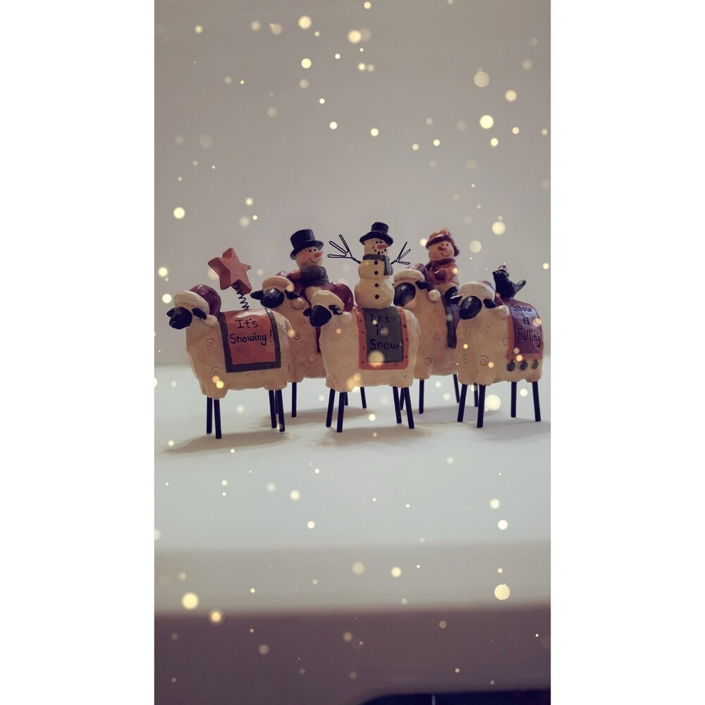 Blossom Bucket Sheep/Snowmen Retired 2009 Lot of 5 Boston Road By Barbara Lloyd